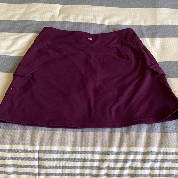 Athleta Dresses & Skirts - Athleta Oasis Cargo Skort M Purple Snap Pockets Stretch Casual Outdoors …